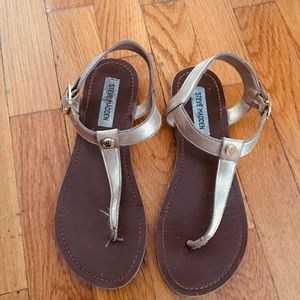 Steve Madden golden sandals, size 7